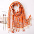 Small Fresh Cotton and Hemp Scarf Bohemian Printed Scarf