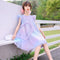 Girls Summer Mesh Love Gradient Princess Dress