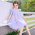 Girls Summer Mesh Love Gradient Princess Dress