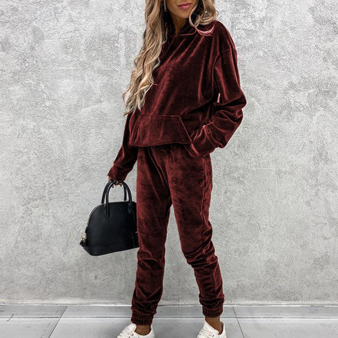 2pc Velvet Casual Outfit