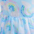 Girl's Bubble Sleeve Dress Rainbow Print Paggy Dress Children's Wear