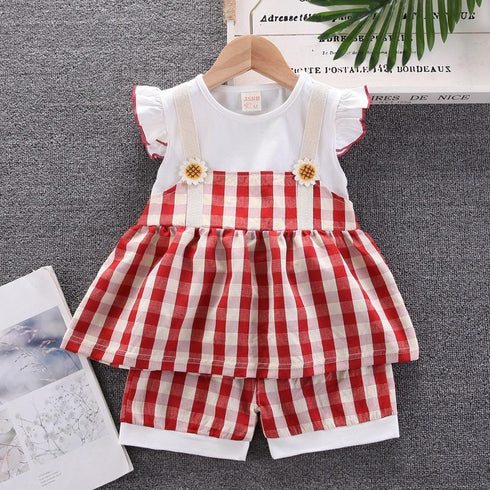 Girls short sleeve t-shirt two-piece summer