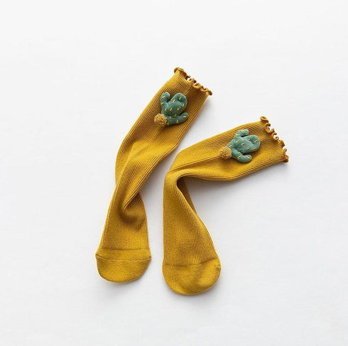 Stereo cactus children pile socks agaric curled leg socks