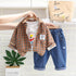 Spring and Autumn Boys Shirt Long Sleeve Three-Piece Set