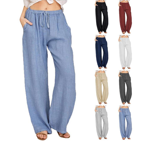 Loose Cotton and Hemp Casual Pants