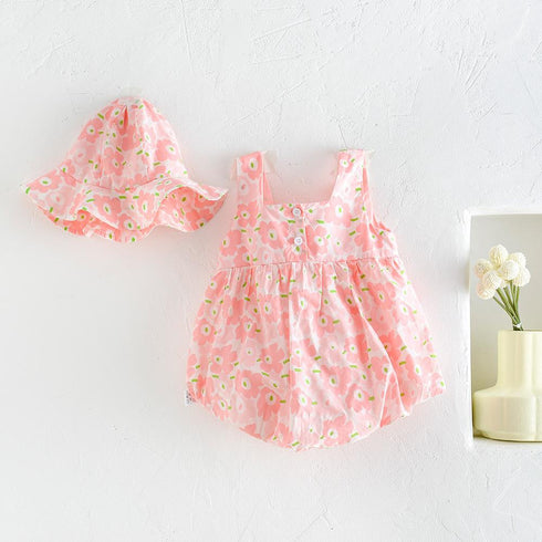 Small Fresh Bowknot Flowers Sleeveless Bag Fart Clothes Send Hat