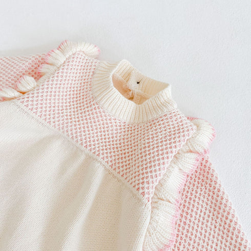 Baby's Flying Sleeve Knitted Blended Wool Jumpsuit Triangle Wrap Fart Coat Climbing Clothing