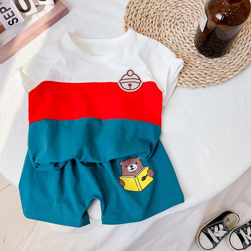 Boy's Summer Short Sleeve Shorts Set Two-Piece Set