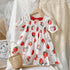 Girls Dress 2022 Summer New Girls Strawberry Print Dress Bow Princess Dress