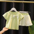 Summer Skirt Two Piece Children's Short Sleeve Split Skirt