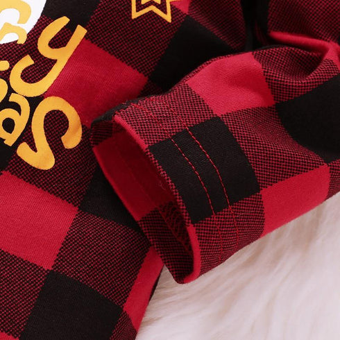 Christmas Deer Head Plaid Long Sleeve Siamese Harper