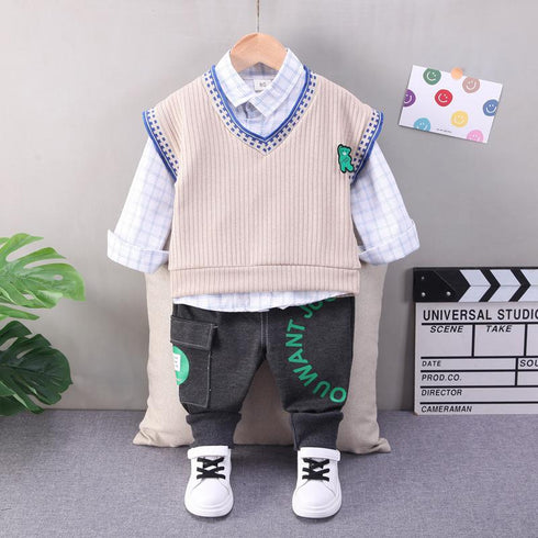 Spring and Autumn Children's Sweater Vest Set
