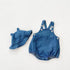 Spring and summer baby denim straps ha coat and sun hat jumpsuit climbing suit
