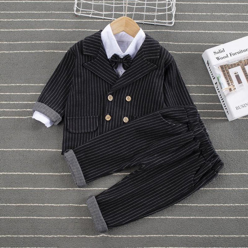 Striped gentleman three-piece small suit tuxedo