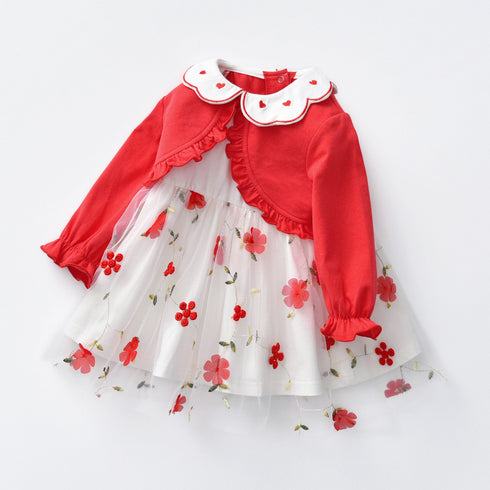 Baby Girl Autumn Princess Dress Long Sleeve Embroidered Dress