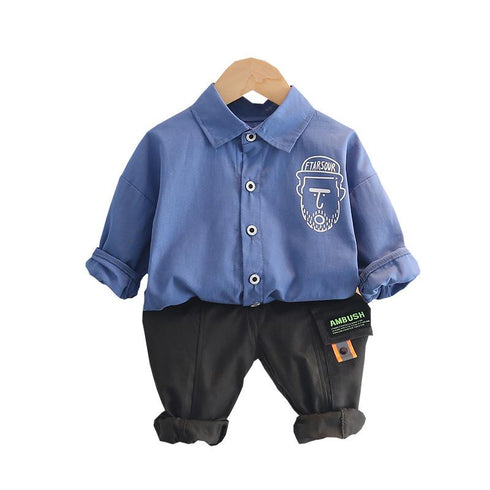 Boys spring and autumn leisure suit two-piece set