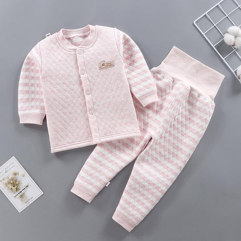 Baby's Three-Layer Cotton Underwear Set Thickened Autumn Jacks Thermal Underwear Set