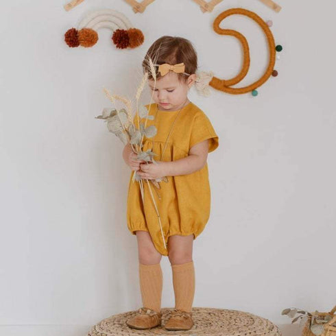 Summer cotton and linen newborn jumpsuit