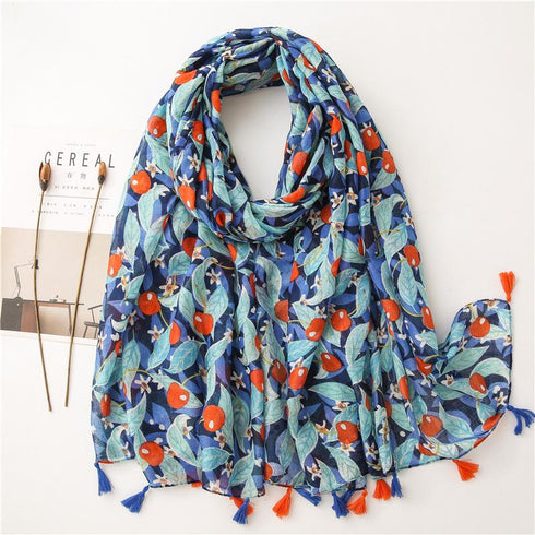 Small Fresh Cotton and Hemp Scarf Bohemian Printed Scarf