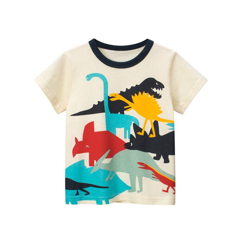 Summer Boys Cartoon Dinosaur Short Sleeve