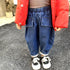 Children's Cashmere Thickened Denim Pants Baby Casual Loose Jeans