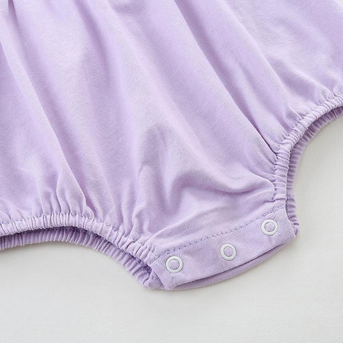 Summer New Baby Girl Jumpsuit Baby Girl Ha Clothes Climbing Suit Sweet Embroidered Fart Coat Hat Two-piece Set