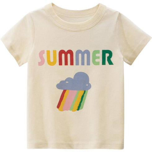 Summer girls short sleeve rainbow