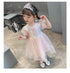 New Girl Pengpeng Princess Yarn Dress Girl Butterfly Shining Mesh Dress