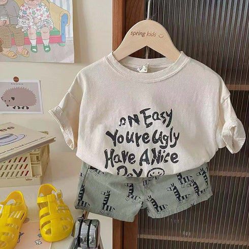 Simple English Font Short Sleeve T-shirt