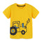 Summer boys excavator printed short sleeves