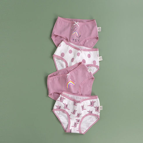 4 Pack Girls Cotton Underwear