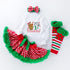 Christmas baby long sleeve polka dot puffed skirt set