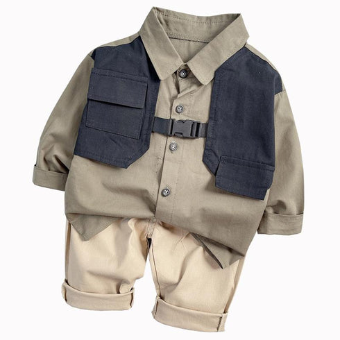 Boys spring and autumn leisure two-piece set