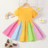 Summer Girl's Rainbow Crewneck Dress