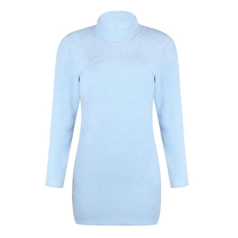 Turtleneck Long Sleeve Sweater Dress