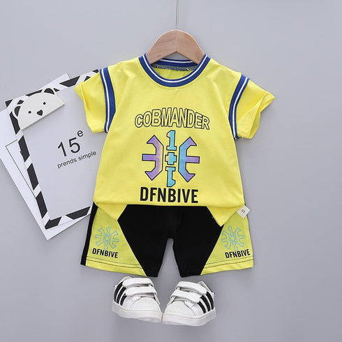 Summer children's clothing short sleeve suit two-piece set