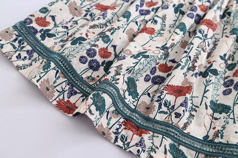 Summer New Girl Floral Fly Sleeve Dress Girl Comfortable Cotton Dress