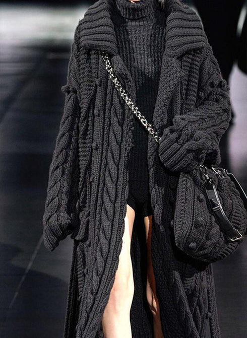 Long Cardigan Sweater Knit Jacket