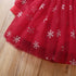 Christmas printed red long sleeve mesh skirt headscarf