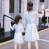 Mommy And I Striped Color Matching Shirt Chiffon Parent-child Dress