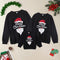 Family of three black vests Santa cartoon printed Christmas top
