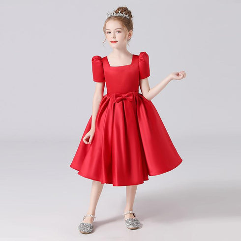 Girls' Dress Princess Dress Girls' Birthday Show Dress Dress Fashion Bubble Sleeve 2022 New