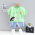 Summer boy shark short sleeve suit