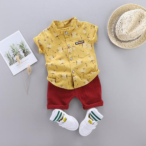 Summer Boys' Shirt Short Sleeve suit