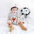 Striped Cartoon Embroidered Triangle Creeper Baby Short Sleeve Fart Suit