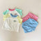 Children's Short Sleeve Set Contrast Two Piece Set
