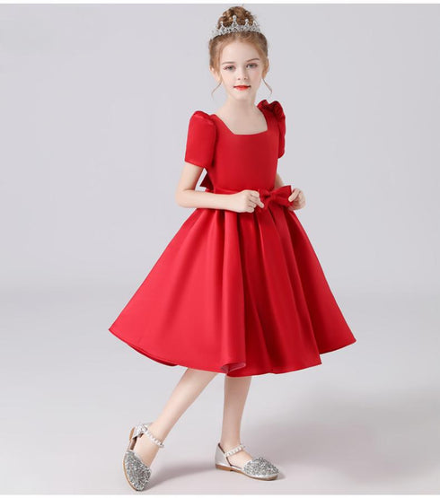 Girls' Dress Princess Dress Girls' Birthday Show Dress Dress Fashion Bubble Sleeve 2022 New