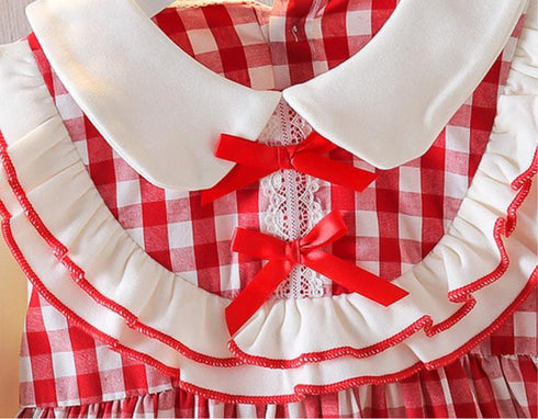 Girls' Dress Baby Girl Doll Neck Long Sleeve Cotton Princess Skirt