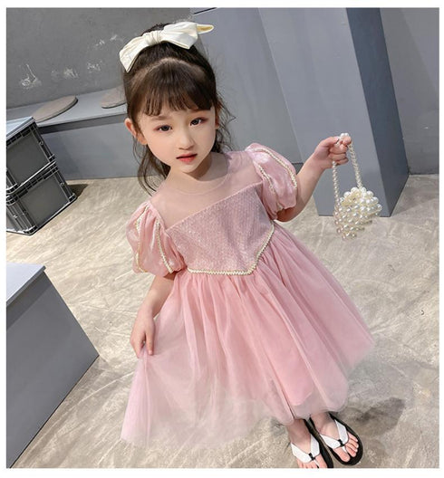 Summer New Girls Style Princess Dress Girls Party Mesh Dress