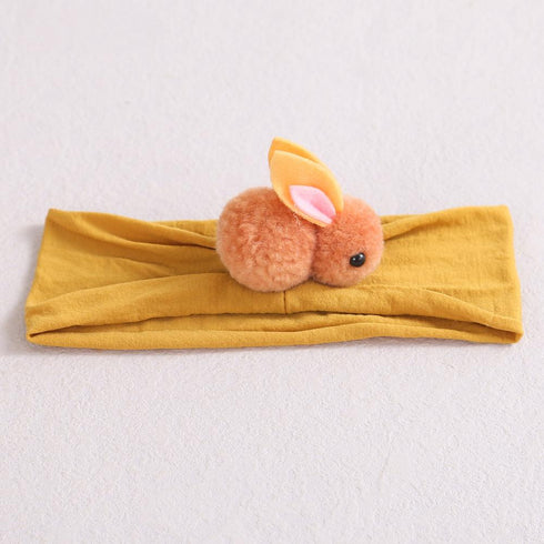 Cute plush bunny hair accessories baby soft elastic headband newborn headband